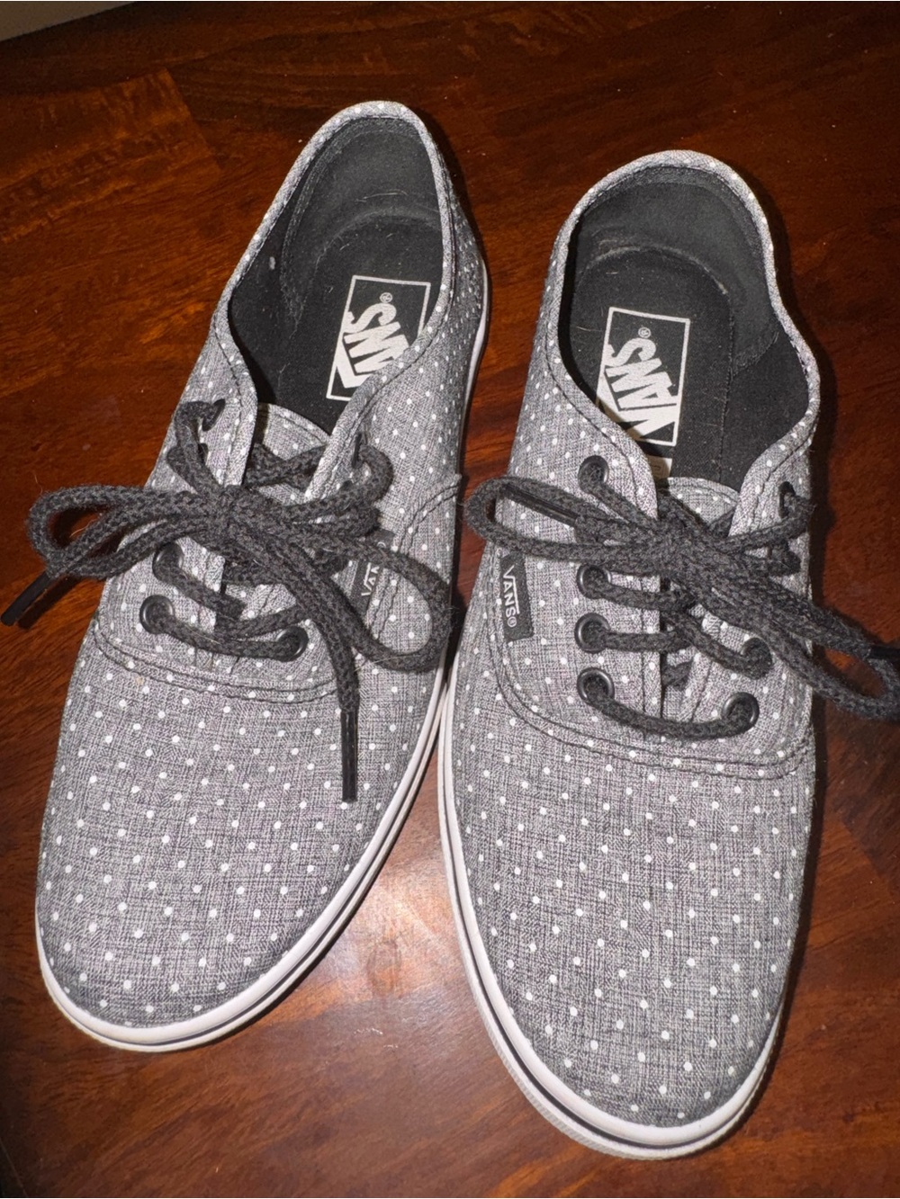 Vans Gray Polka Dot Canvas Low-Top Sneakers